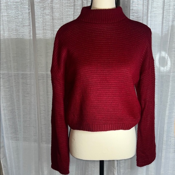 Elegant Burgundy Turtleneck Sweater - Picture 1 of 9